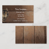  Wood Background Wolf Animal Wild West Theme Visitekaartje (Voorkant / Achterkant)