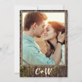 Wood Bark Heart Baby Breath Wedding Save the Date (Achterkant)