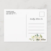 Wood Bark Heart Baby Breath Wedding Save the Date Briefkaart (Achterkant)