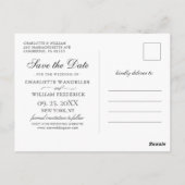 Wood Bark Heart Baby Breath Wedding Save the Date Briefkaart (Achterkant)