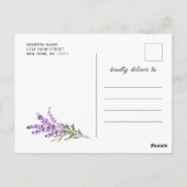 Wood Bark Heart Lavender Weddenschap Save the Date Briefkaart (Achterkant)