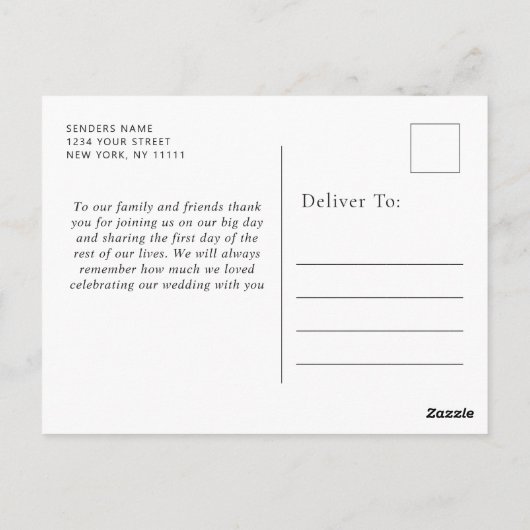 Wood Bark Heart Rustic Wedding Bedankt Briefkaart (Achterkant)