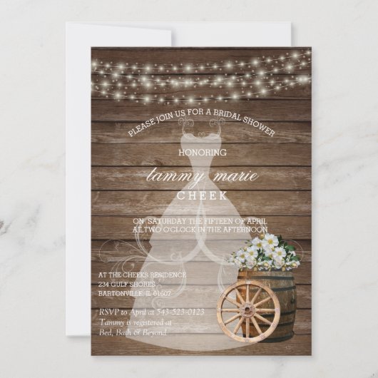 Wood Barrel Vrijgezellenfeest- White Spring Floral Kaart (Voorkant)