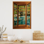 Wood Bay-vensterverlichting - Blauwe lagune Poster (Keuken)