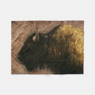 Wood Bison Buffalo Fleece Deken