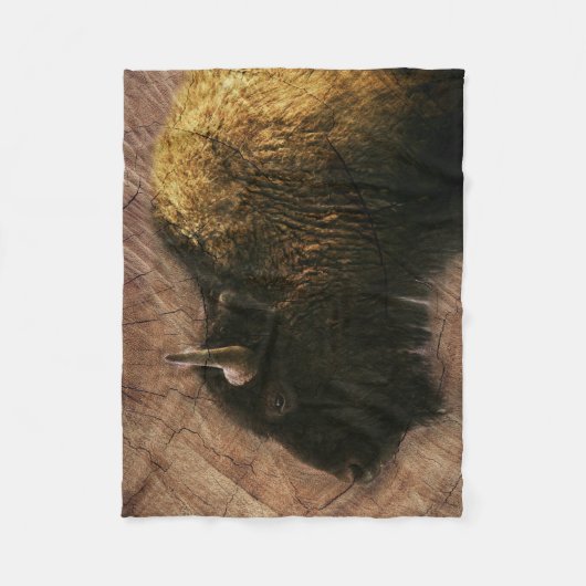 Wood Bison Buffalo Fleece Deken (Voorkant)