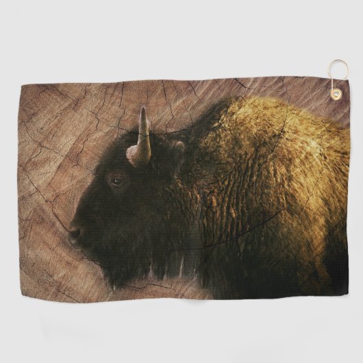 Wood Bison Buffalo Golfhanddoek (Horizontaal)