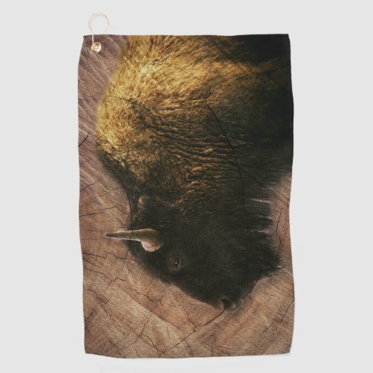 Wood Bison Buffalo Golfhanddoek (Voorkant)