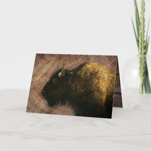 Wood Bison Buffalo Kaart (Voorkant)