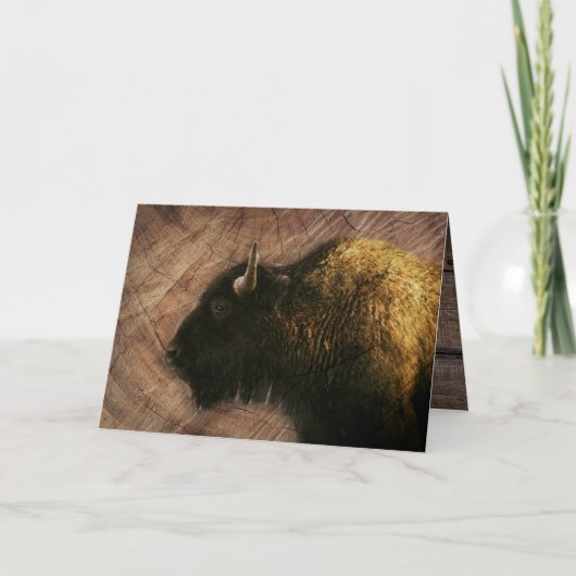 Wood Bison Buffalo Kaart (Voorkant)