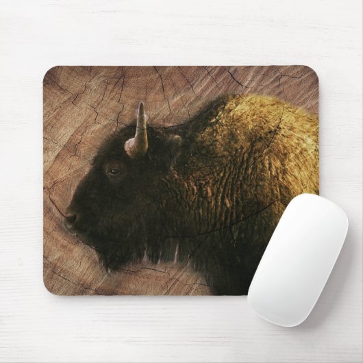 Wood Bison Buffalo Muismat (Met muis)