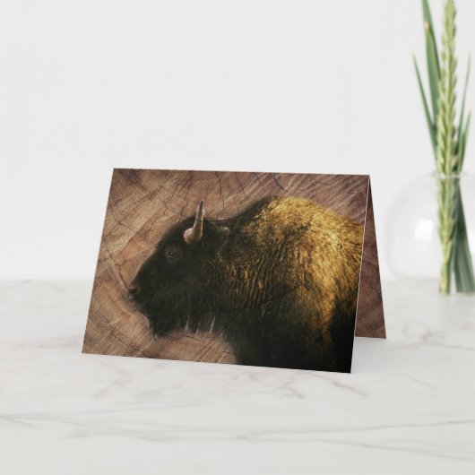 Wood Bison Buffalo Notitiekaartje (Voorkant)
