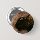 Wood Bison Buffalo Ronde Button 5,7 Cm (Voorkant /achterkant)