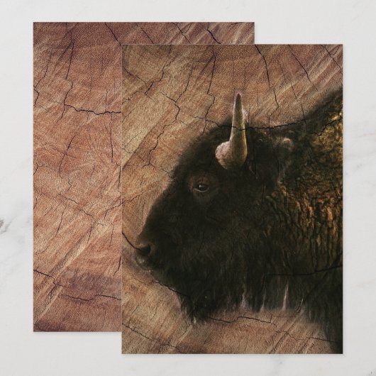Wood Bison Buffalo Save The Date (Voorkant / Achterkant)