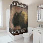 Wood Bison Buffalo Shower Curtain Douchegordijn (In situ)
