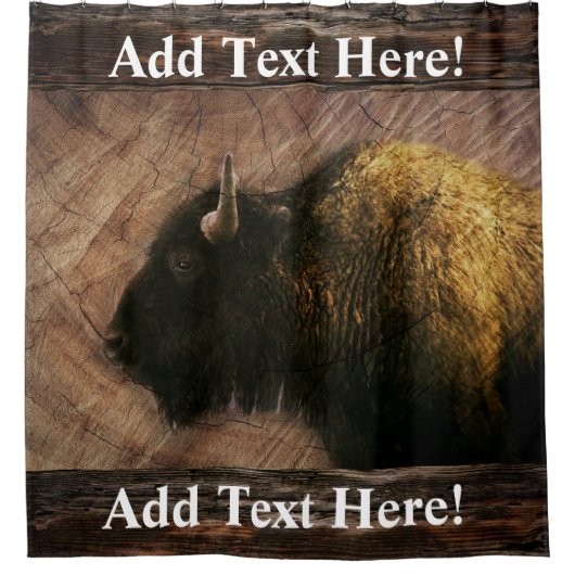 Wood Bison Buffalo Shower Curtain Douchegordijn (Voorkant)