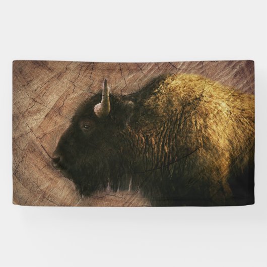 Wood Bison Buffalo Spandoek (Horizontaal)