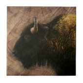 Wood Bison Buffalo Tegeltje (Voorkant)