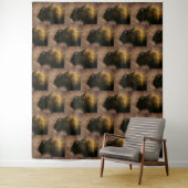Wood Bison Buffalo Wandkleed (In situ)