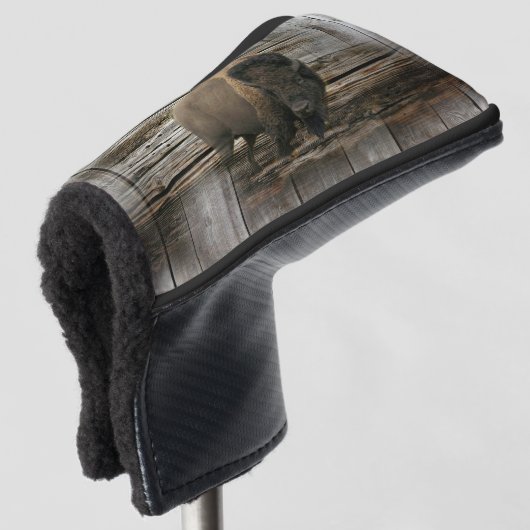 Wood Bison Golfheadcover (3/4 voorkant)
