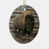 Wood Bison Keramisch Ornament (Rechts)