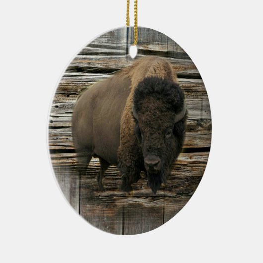 Wood Bison Keramisch Ornament (Rechts)