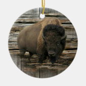 Wood Bison Keramisch Ornament (Voorkant)