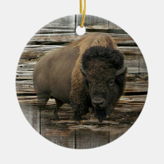 Wood Bison Keramisch Ornament (Voorkant)