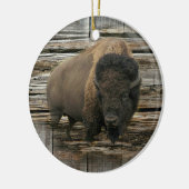 Wood Bison Keramisch Ornament (Links)