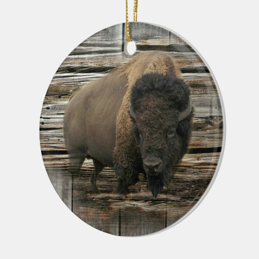 Wood Bison Keramisch Ornament (Links)