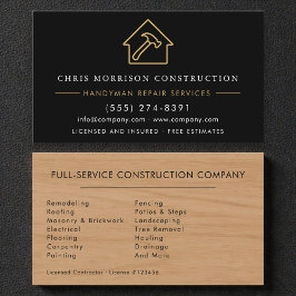 Wood Black Gold Handyman Visitekaartje