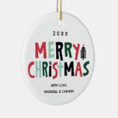 Wood Block Tree Custom Ornaming Keramisch Ornament (Rechts)