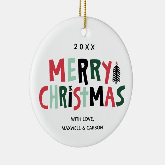 Wood Block Tree Custom Ornaming Keramisch Ornament (Rechts)