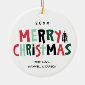 Wood Block Tree Custom Ornaming Keramisch Ornament (Voorkant)