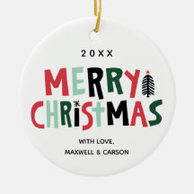 Wood Block Tree Custom Ornaming