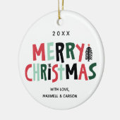 Wood Block Tree Custom Ornaming Keramisch Ornament (Links)