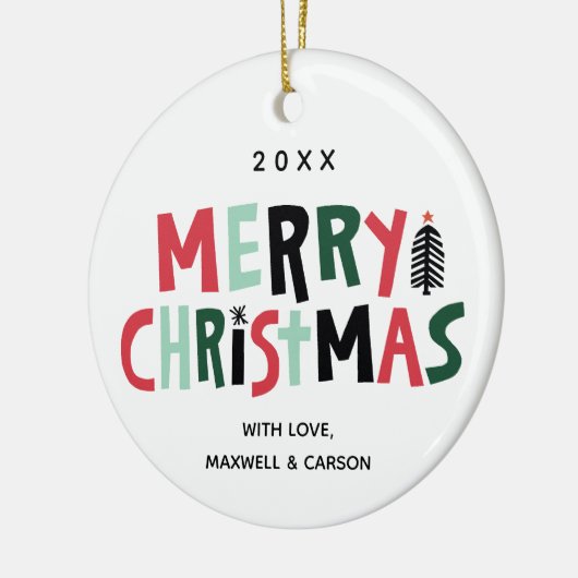 Wood Block Tree Custom Ornaming Keramisch Ornament (Links)