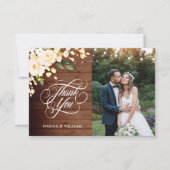 Wood & Blush Roses Bloemenlantaarn Foto Bedankt (Voorkant)