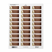 Wood & Blush Rozen Bloemige Aquarel Rustiek Etiket (Full Sheet)