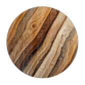 Wood Board Effect Ronde Glass Cutting Board Snijplank (Voorkant)
