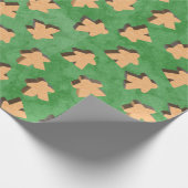 Wood board Game Meeples on Green Cadeaupapier (Hoek)