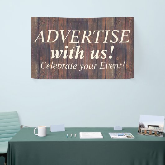 WOOD BOARDS naadloos patroon + uw ideeën Spandoek (Beurs)