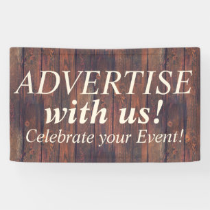 WOOD BOARDS naadloos patroon + uw ideeën Spandoek