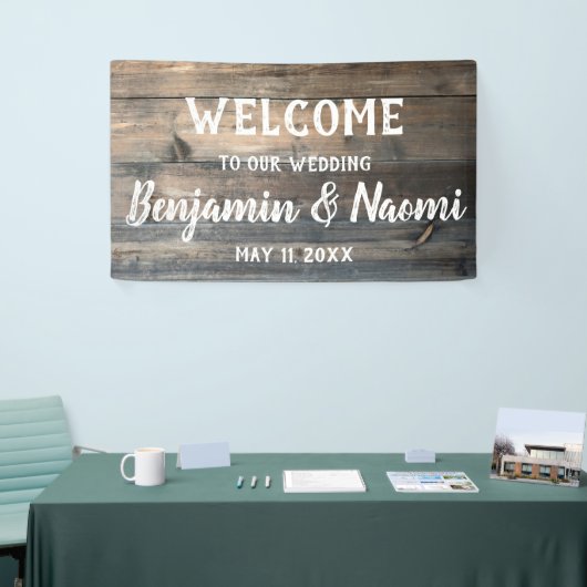 Wood Boards Weddenschap Welkomstbanner Spandoek (Beurs)
