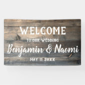 Wood Boards Weddenschap Welkomstbanner Spandoek (Horizontaal)