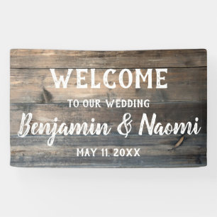 Wood Boards Weddenschap Welkomstbanner Spandoek