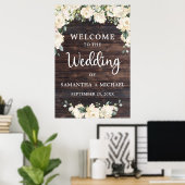 Wood bruiloft welkom bord boho poster (Thuiskantoor)