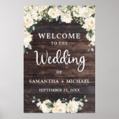 Wood  bruiloft welkom bord boho poster (Voorkant)