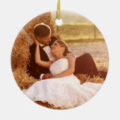 Wood Brush Script First Kerstman Truck PHOTO BACK Keramisch Ornament (Achterkant)