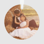 Wood Brush Script First Kerstman Truck PHOTO BACK Ornament (achterkant)